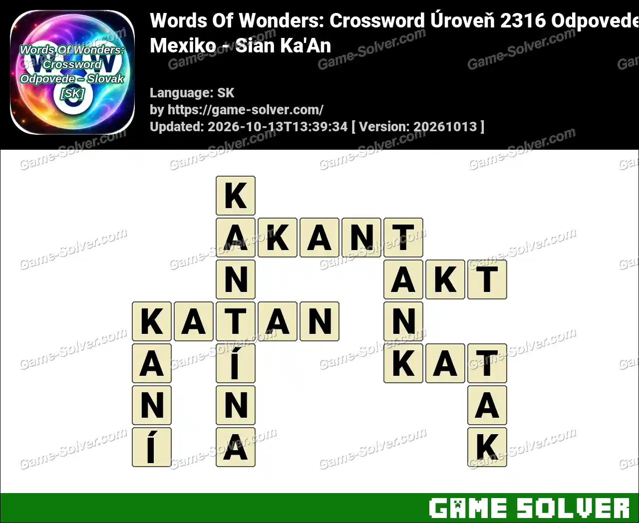 Words Of Wonders: Crossword Úroveň 2316 Odpovede – Mexiko – Sian Ka’An